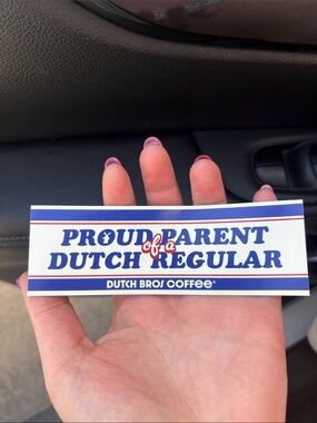 Dutch Bros Coffee 'Proud Parent of a Dutch Regular' Bumper Sticker